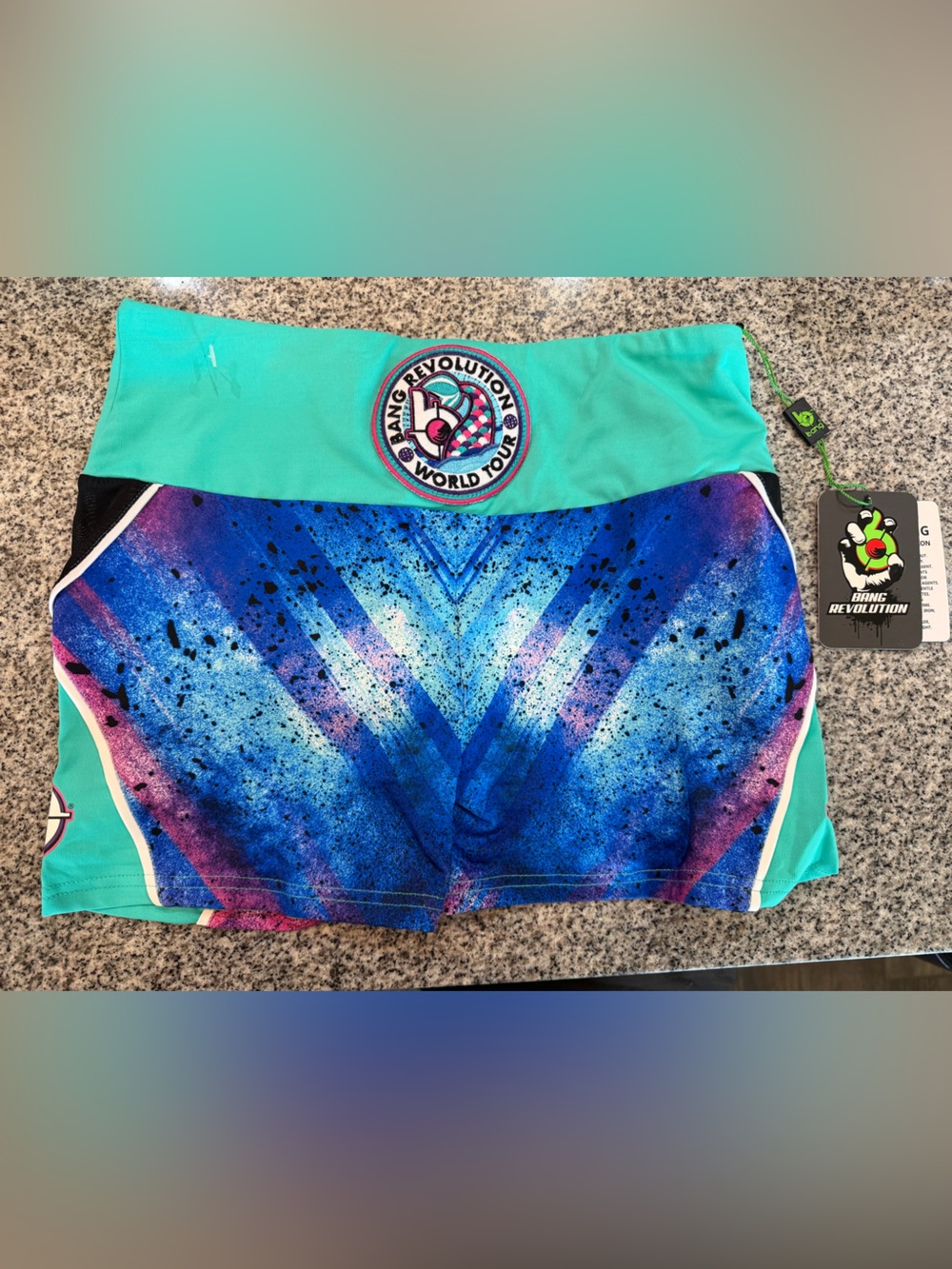 bang revolution word tour active shorts